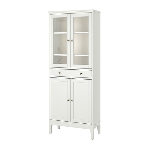 IDANÄS high cabinet w gls-drs and 1 drawer