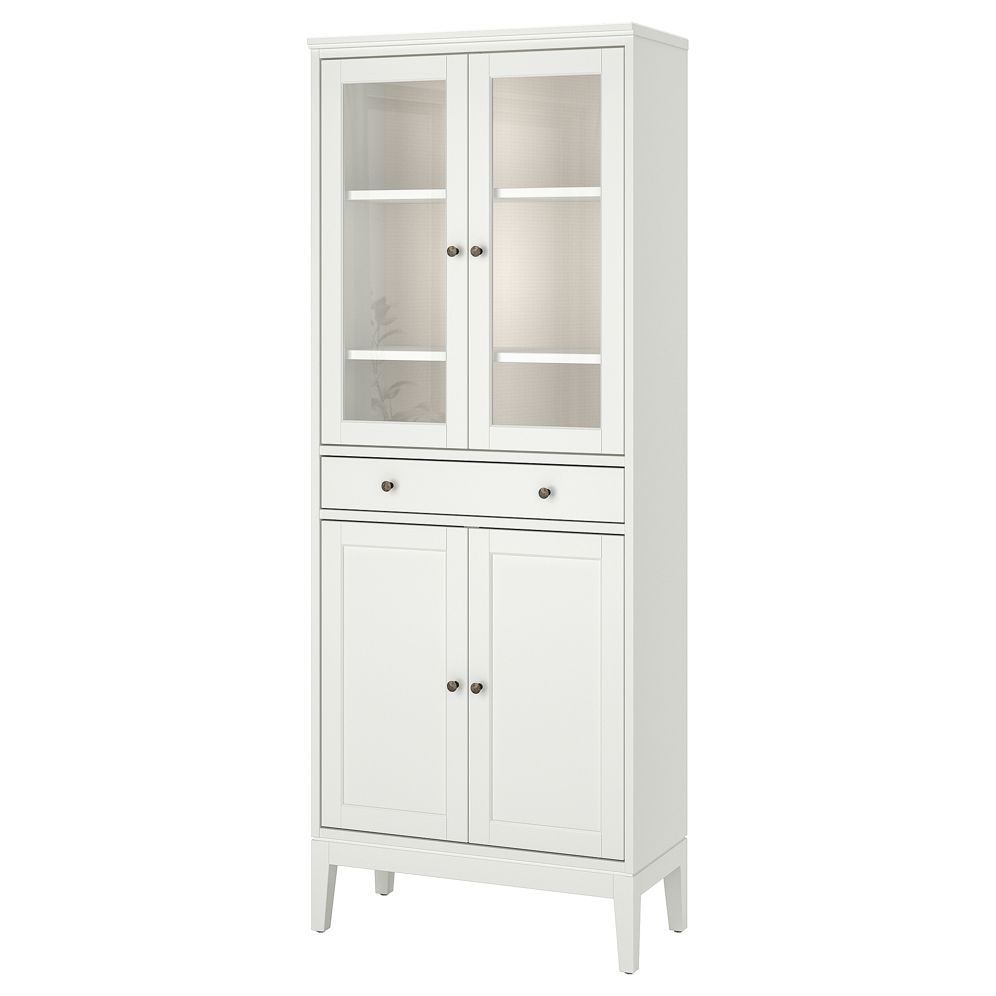 IDANÄS high cabinet w gls-drs and 1 drawer