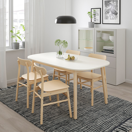 VEDBO/RÖNNINGE - table and 4 chairs, white/birch | IKEA Taiwan Online - PE770953_S4