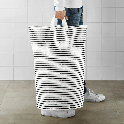 KLUNKA - 洗衣袋, 白色/黑色 | IKEA 線上購物 - PE646490_S4