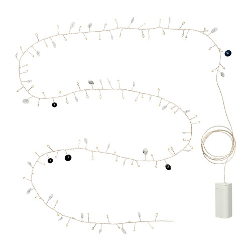 STRÅLA - LED lighting chain with 80 lights, battery-operated dots/silver-colour | IKEA Taiwan Online - PE972123_S4