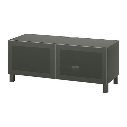 BESTÅ - TV bench with doors, dark grey/Mörtviken/Stubbarp dark grey, 120x42x48 cm | IKEA Taiwan Online - PE909077_S4