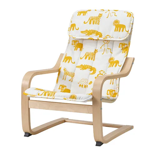 POÄNG - 兒童扶手椅, 實木貼皮, 樺木/Skogbo 動物圖案 | IKEA 線上購物 - PE972155_S4