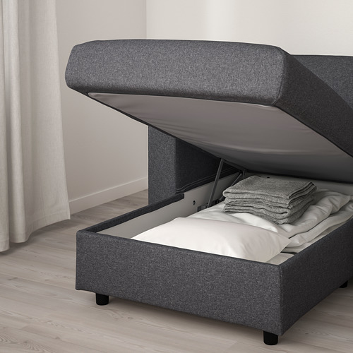 VIMLE - 3-seat sofa with chaise longue, with headrest/Gunnared medium grey | IKEA Taiwan Online - PE771003_S4