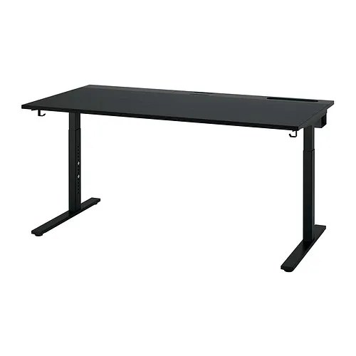 MITTZON - 書桌/工作桌, 黑色/實木貼皮 梣木/黑色, 160x80 公分 | IKEA 線上購物 - PE909185_S4