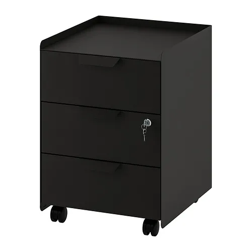 TROTTEN - 附輪腳抽屜櫃/3抽, 碳黑色 | IKEA 線上購物 - PE827591_S4