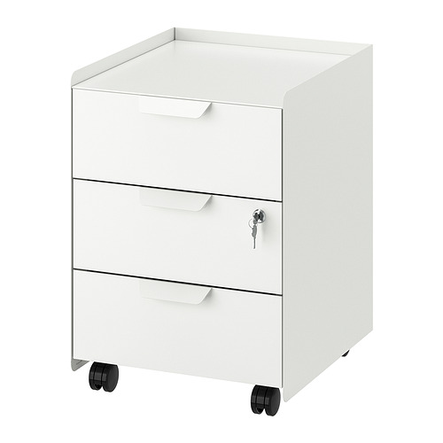 TROTTEN drawer unit w 3 drawers on castors