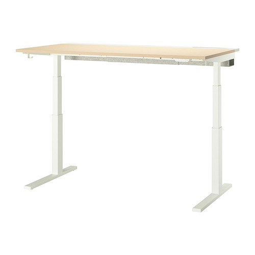 MITTZON - desk sit/stand, electric birch veneer/white, 160x80 cm | IKEA Taiwan Online - PE909215_S4