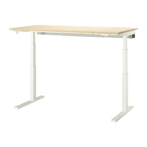 MITTZON - 升降式工作桌, 電動 實木貼皮, 樺木/白色, 160x80 公分 | IKEA 線上購物 - PE909215_S4
