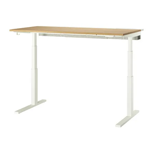 MITTZON - 升降式工作桌, 電動 實木貼皮, 橡木/白色, 160x80 公分 | IKEA 線上購物 - PE909222_S4