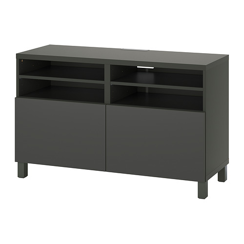 BESTÅ - TV bench with doors, dark grey/Lappviken/Stubbarp dark grey, 120x42x74 cm | IKEA Taiwan Online - PE909226_S4