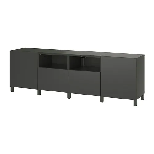 BESTÅ - 電視櫃附門板/抽屜, 深灰色/Lappviken/Stubbarp 深灰色, 240x42x74 公分 | IKEA 線上購物 - PE909259_S4
