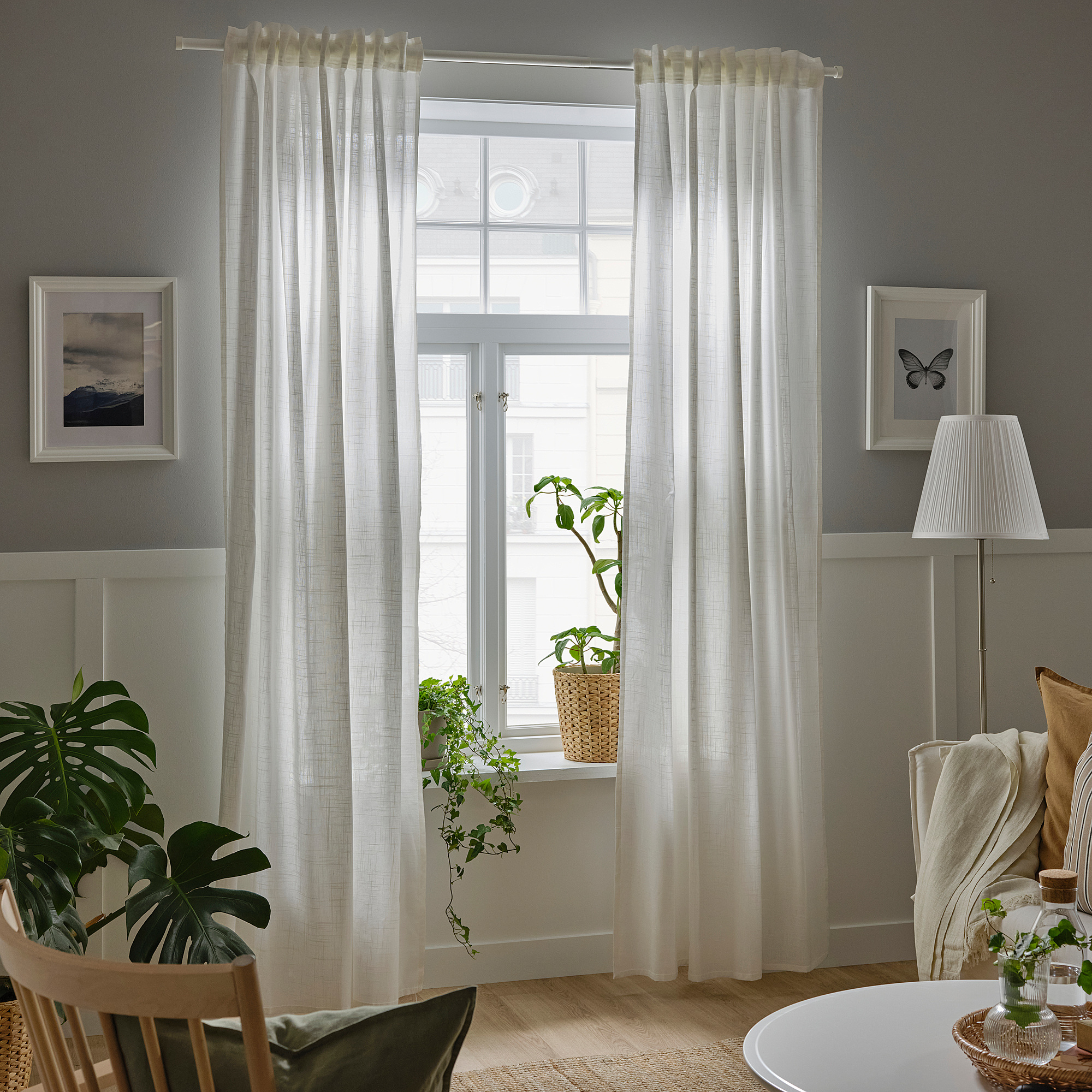 SILVERLÖNN sheer curtains, 1 pair