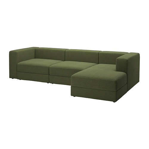 JÄTTEBO - 4人座沙發附躺椅, 右側/Samsala 深黃綠色 | IKEA 線上購物 - PE870128_S4