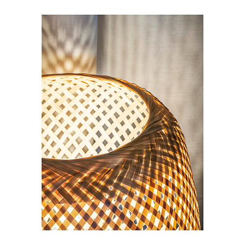 SYMFONISK speaker lamp w Wi-Fi, bamboo shade