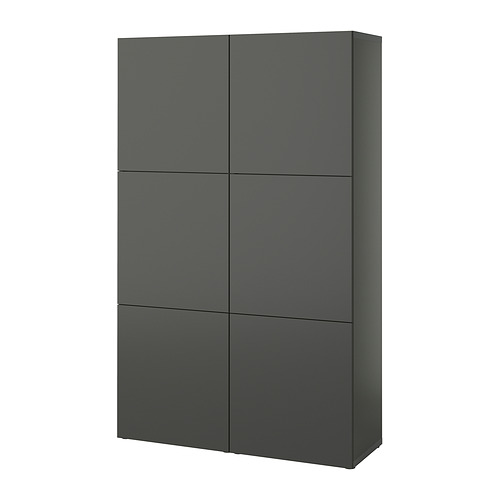 BESTÅ - 附門收納組合, 深灰色/Lappviken 深灰色, 120x42x193 公分 | IKEA 線上購物 - PE909510_S4