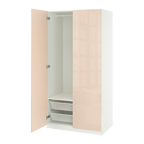 PAX/FARDAL - wardrobe combination, white/high-gloss light orange, 100x60x201 cm | IKEA Taiwan Online - PE972437_S4