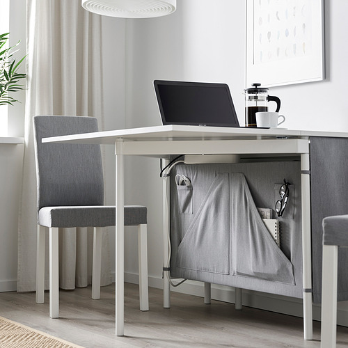 KALLHÄLL - gateleg table with storage, white/light grey | IKEA Taiwan Online - PE827867_S4