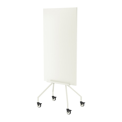 ELLOVEN whiteboard/noticeboard with castors