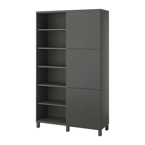 BESTÅ - 附門收納組合, 深灰色/Lappviken/Stubbarp 深灰色, 120x42x202 公分 | IKEA 線上購物 - PE909522_S4
