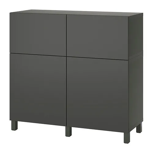 BESTÅ - 收納組合附門/抽屜, 深灰色/Lappviken/Stubbarp 深灰色, 120x42x112 公分 | IKEA 線上購物 - PE909525_S4