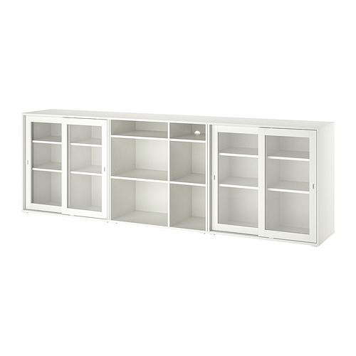 VIHALS storage combination w glass doors