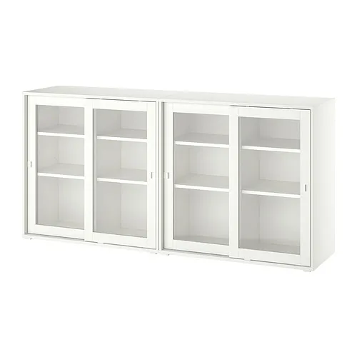 VIHALS - 玻璃門櫃組合, 白色/透明玻璃, 190x37x90 公分 | IKEA 線上購物 - PE909568_S4