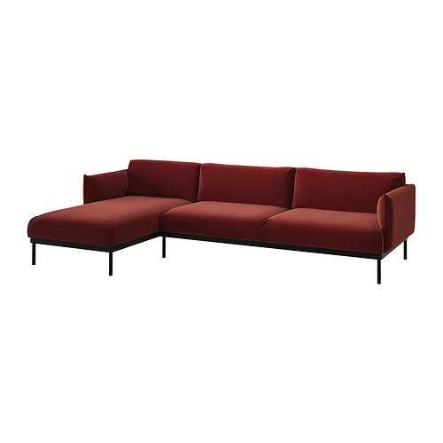 ÄPPLARYD - 四人座沙發附躺椅, Djuparp 紅色/棕色 | IKEA 線上購物 - PE828075_S4