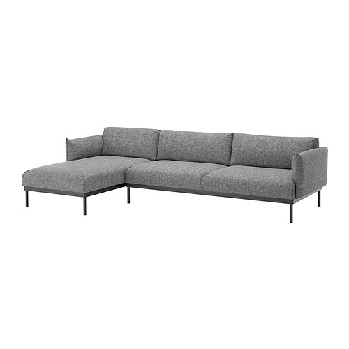 ÄPPLARYD - 四人座沙發附躺椅, Lejde 灰色/黑色 | IKEA 線上購物 - PE828074_S4