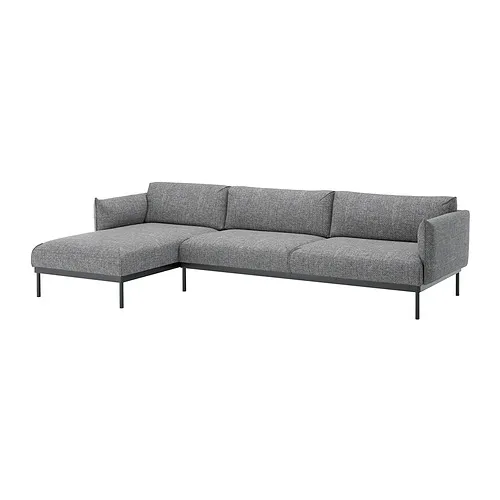 ÄPPLARYD - 四人座沙發附躺椅，Lejde 灰色/黑色 | IKEA 線上購物 - PE828074_S4