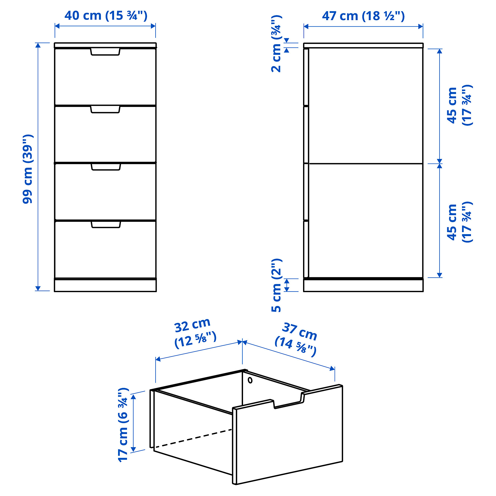 NORDLI chest of 4 drawers