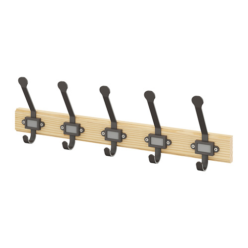 KARTOTEK - 5鉤式掛鉤架, 松木/灰色 | IKEA 線上購物 - PE727810_S4