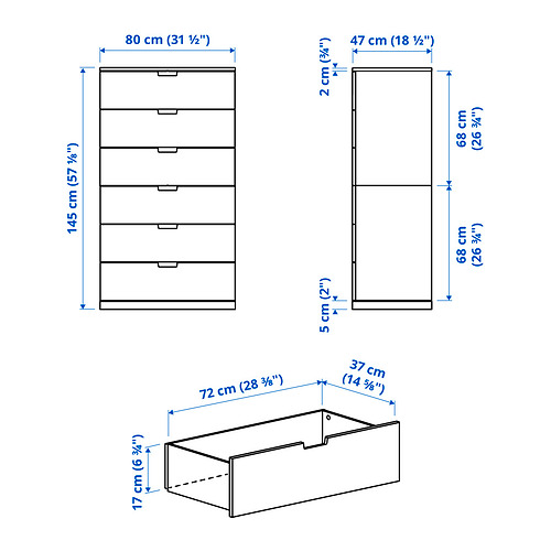 NORDLI 抽屜櫃/6抽