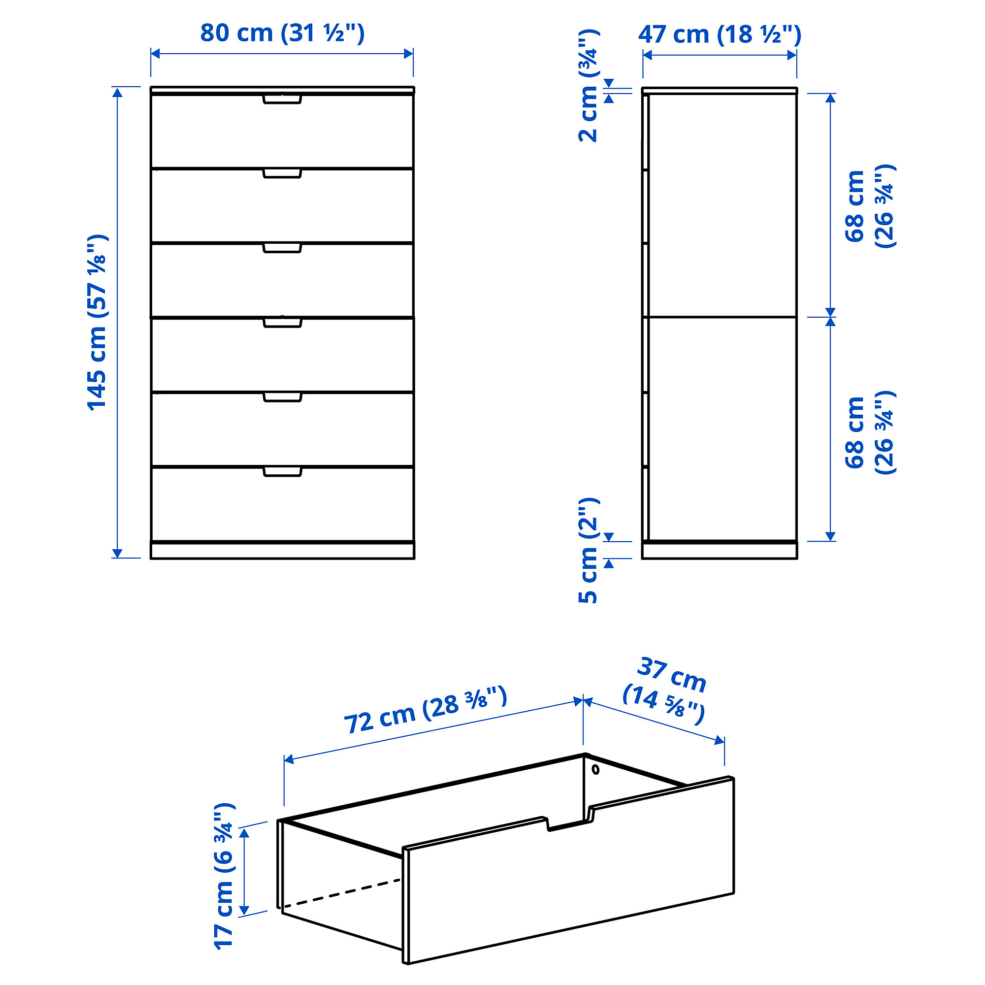NORDLI 抽屜櫃/6抽