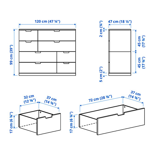 NORDLI 抽屜櫃/8抽