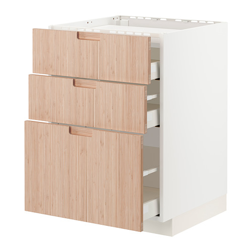METOD/MAXIMERA base cabinet f/cooktop w/3drawers