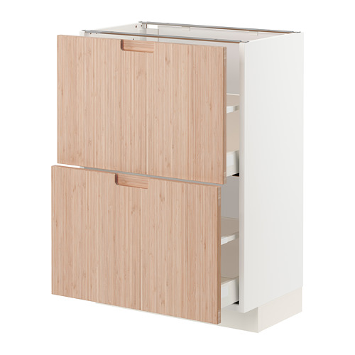 METOD/MAXIMERA - 附2抽底櫃, 白色/Fröjered 淺色竹 | IKEA 線上購物 - PE771536_S4