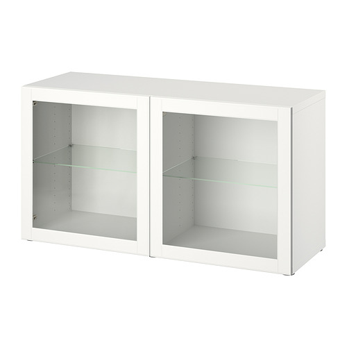 BESTÅ - wall-mounted cabinet combination, white/Ostvik clear glass | IKEA Taiwan Online - PE828300_S4