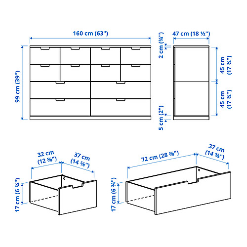 NORDLI 抽屜櫃/12抽