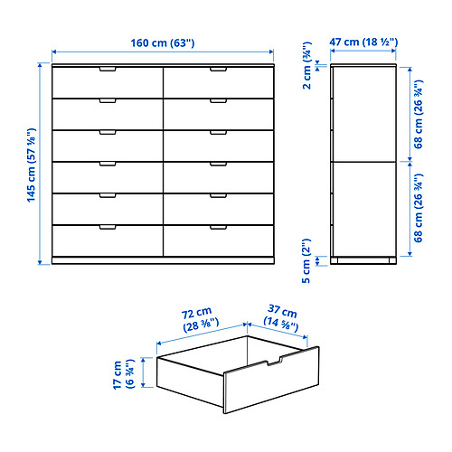 NORDLI 抽屜櫃/12抽