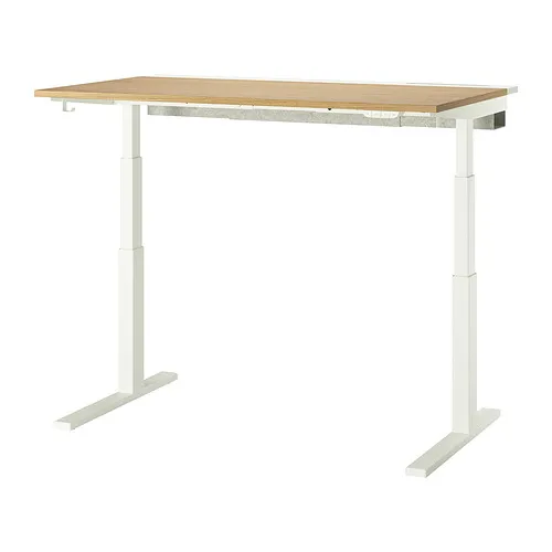 MITTZON - 升降式工作桌, 電動 實木貼皮, 橡木/白色, 140x80 公分 | IKEA 線上購物 - PE909898_S4