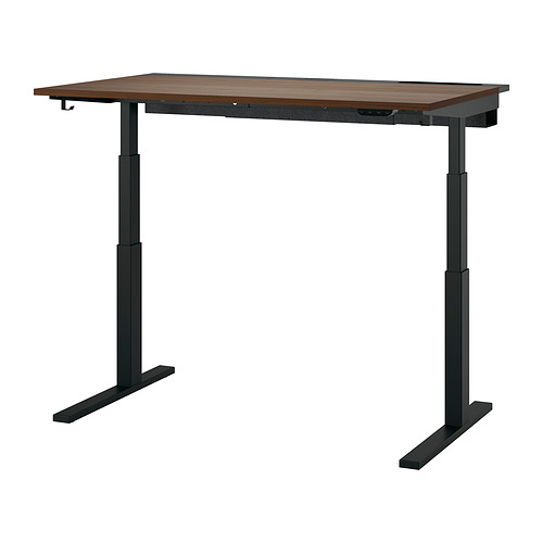 MITTZON - desk sit/stand, electric walnut veneer/black, 140x80 cm | IKEA Taiwan Online - PE909899_S4