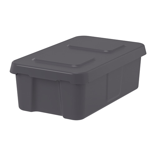 KLÄMTARE - box with lid, in/outdoor, dark grey | IKEA Taiwan Online - PE727885_S4