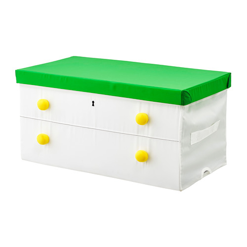 FLYTTBAR - box with lid, green/white | IKEA Taiwan Online - PE727918_S4