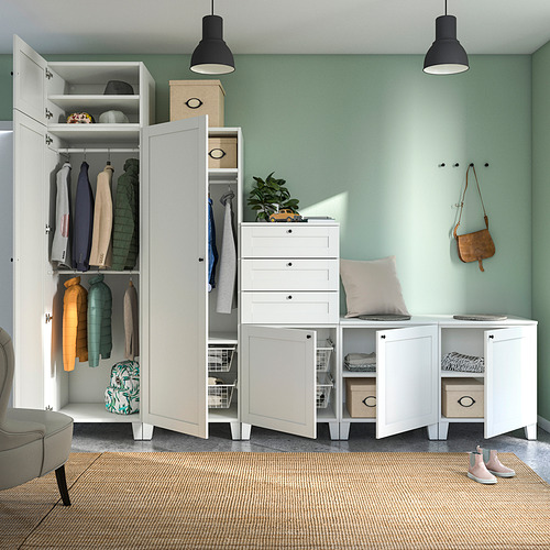 PLATSA wardrobe with 6 doors+3 drawers