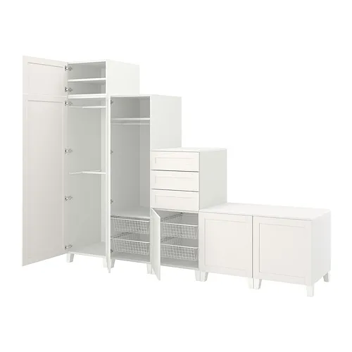 PLATSA - 衣櫃附6門板/3抽, 白色/Sannidal 白色, 300x57x231 公分 | IKEA 線上購物 - PE870707_S4