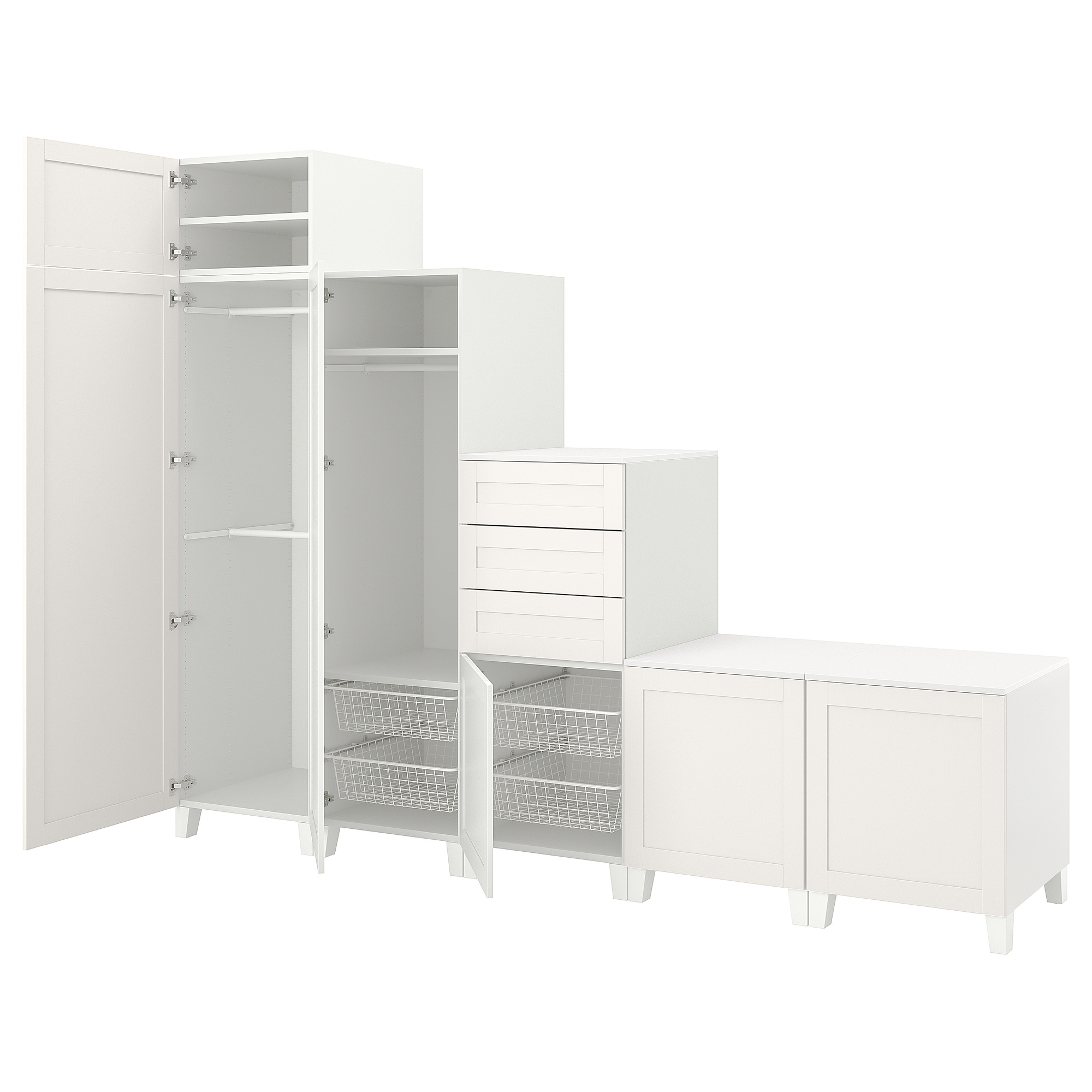 PLATSA wardrobe with 6 doors+3 drawers