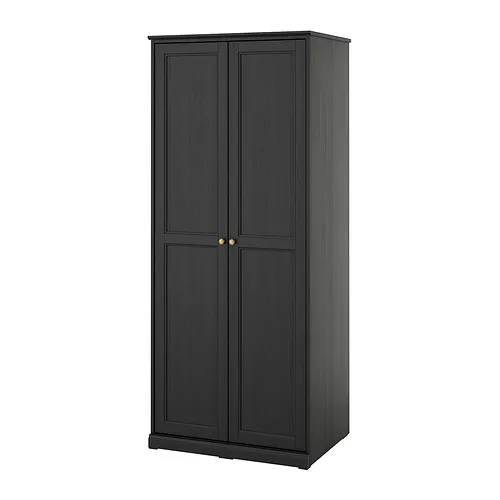 FÅGELFJÄLLET - 雙門衣櫃/衣櫥，黑色 橡木紋，82x60x194 公分 | IKEA 線上購物 - E1009985_S4