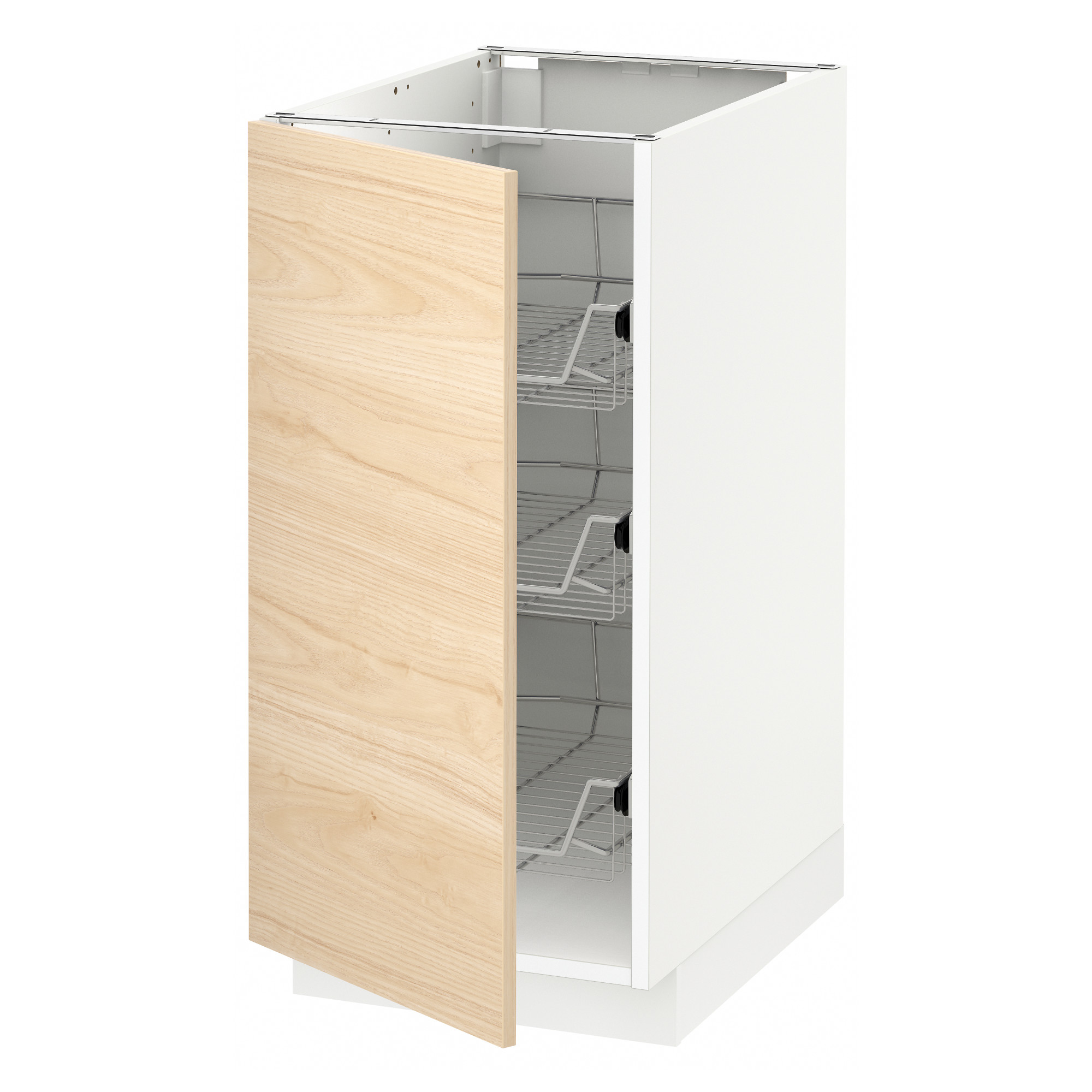 METOD base cabinet with wire baskets