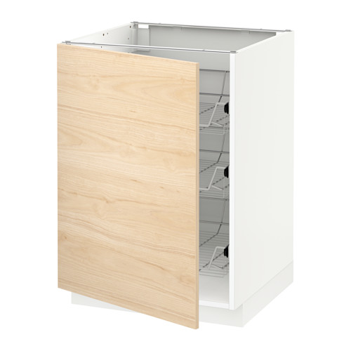 METOD base cabinet with wire baskets